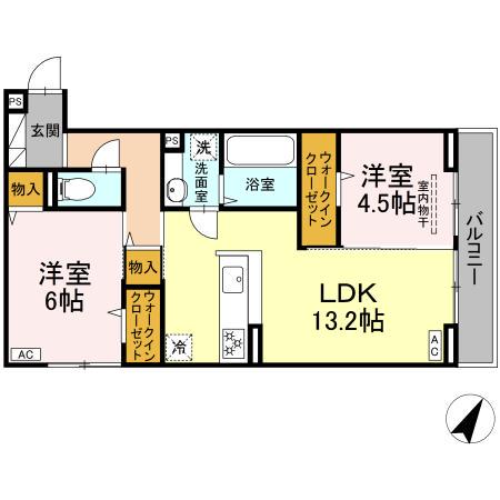 フラネーヴェ(2LDK/3階)の間取り写真