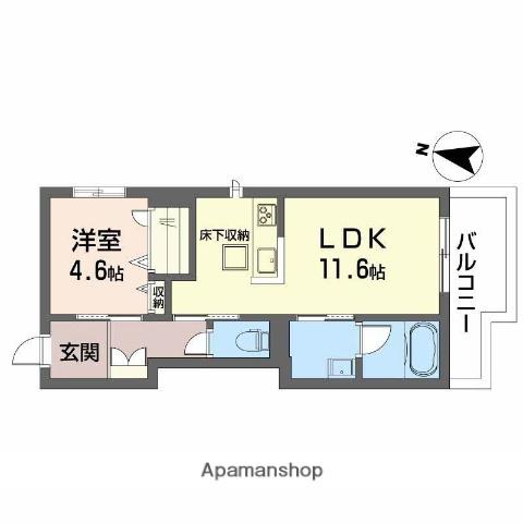 アンシャンテ美和(1LDK/1階)の間取り写真