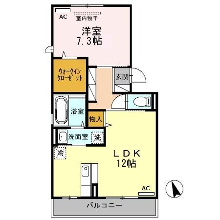 FOREST VALLEYIII B(1LDK/3階)の間取り写真