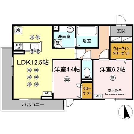 アネックスV(2LDK/2階)の間取り写真