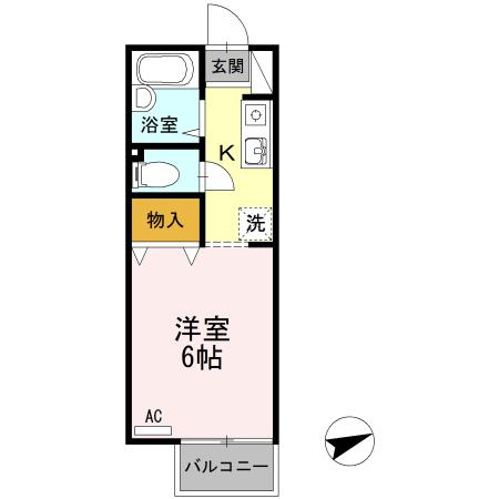 シャレード神田(1K/2階)の間取り写真