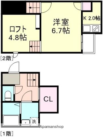 ADC倉敷マリブ(1K/1階)の間取り写真