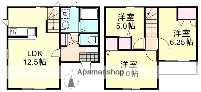 山陽本線 新倉敷駅 徒歩16分 2階建 築16年(3LDK)の間取り写真