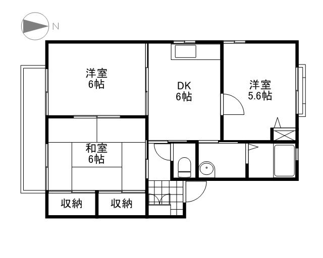 ディアス庭瀬A(3DK/2階)の間取り写真