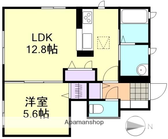ウノ エスペランサ(1LDK/1階)の間取り写真