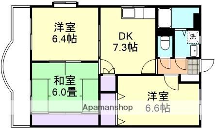 モンルポ(3DK/2階)の間取り写真