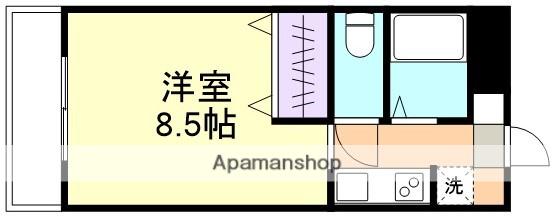 ウィステリアコート田ノ上Ⅱ(ワンルーム/2階)の間取り写真