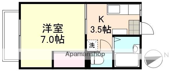 メゾンエポックB棟(1K/2階)の間取り写真