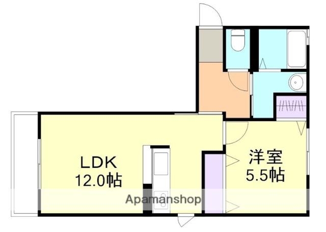 プリモ・アモーレB棟(1LDK/2階)の間取り写真