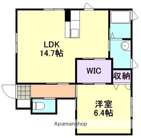 ソルフィオーレ A棟(1LDK/1階)の間取り写真