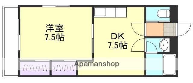 ローズパーク津島(1DK/3階)の間取り写真