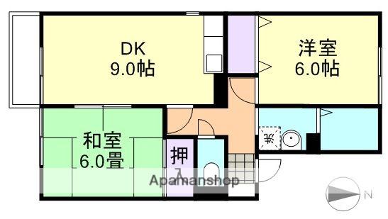 セジュールマキ(2DK/1階)の間取り写真