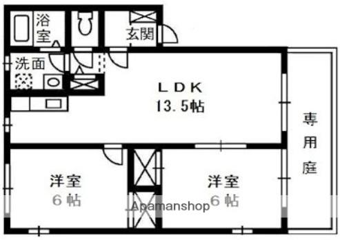 アイリーブランチⅡ(2LDK/1階)の間取り写真