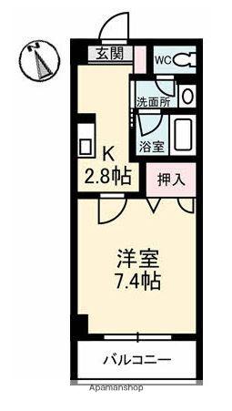 JRBハイツ倉敷(1K/6階)の間取り写真