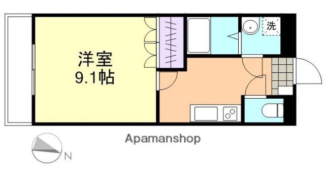 サンライフAKI Ⅱ(1K/2階)の間取り写真