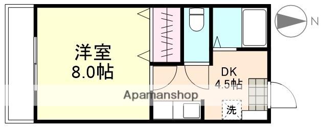 パークサイド安江(1DK/2階)の間取り写真