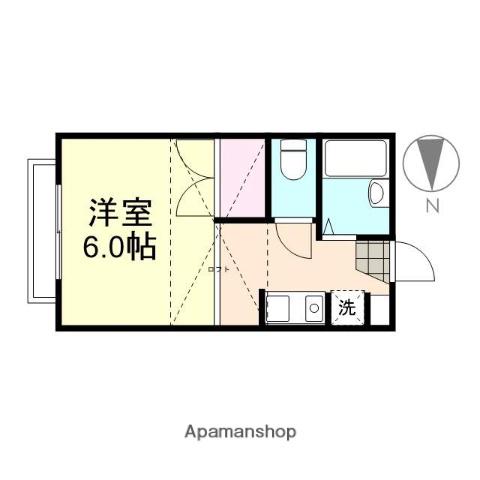サンシャイン(1K/2階)の間取り写真