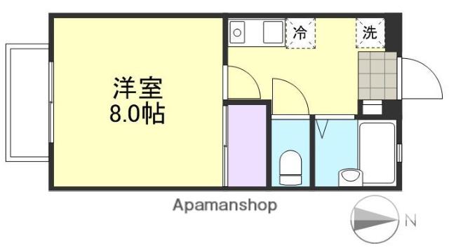 フィオーレ(1K/1階)の間取り写真