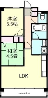 アルファステイツ中庄駅前Ⅱ(2LDK/9階)の間取り写真