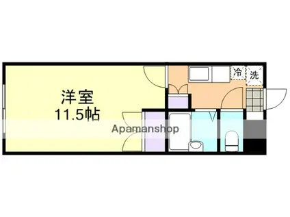 倉敷ライフ・キャンパスA棟(1K/1階)の間取り写真