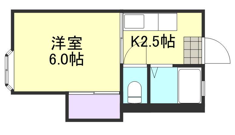 エクセル亀山(1K/2階)の間取り写真