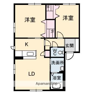 メゾン・エクランタンE棟(2LDK/1階)の間取り写真