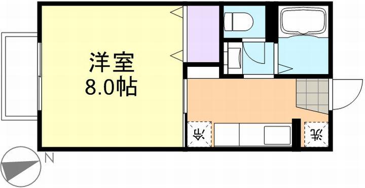 オアーゼ(1K/1階)の間取り写真