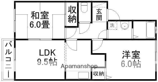 キャトルメゾン E(2DK/2階)の間取り写真
