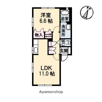 リアンA棟(1LDK/1階)の間取り写真