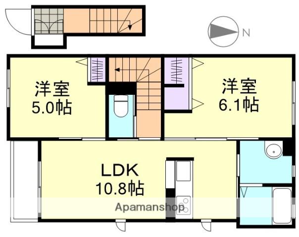 プリマメゾン(2LDK/2階)の間取り写真