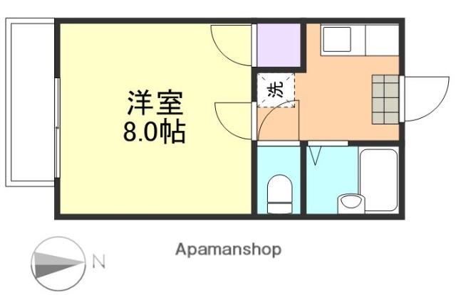 グリーンクラーク(1K/2階)の間取り写真