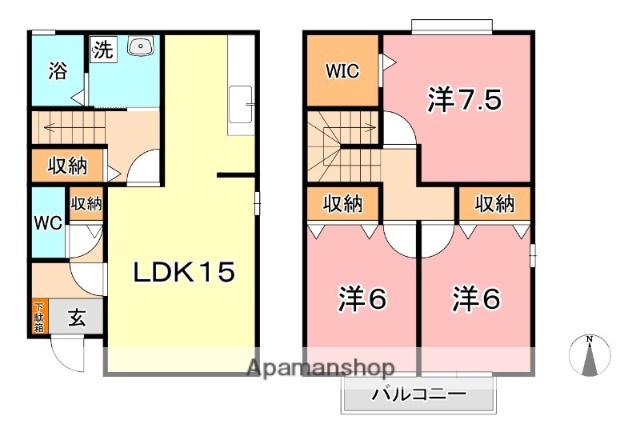 クオーレ　Ｅ(3LDK)の間取り写真