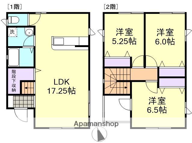 山陽本線 西阿知駅 徒歩14分 2階建 築17年(3LDK)の間取り写真