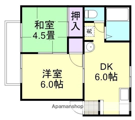 リージェント中庄パートⅡ(2DK/2階)の間取り写真