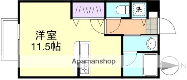 ウイング(ワンルーム/1階)の間取り写真