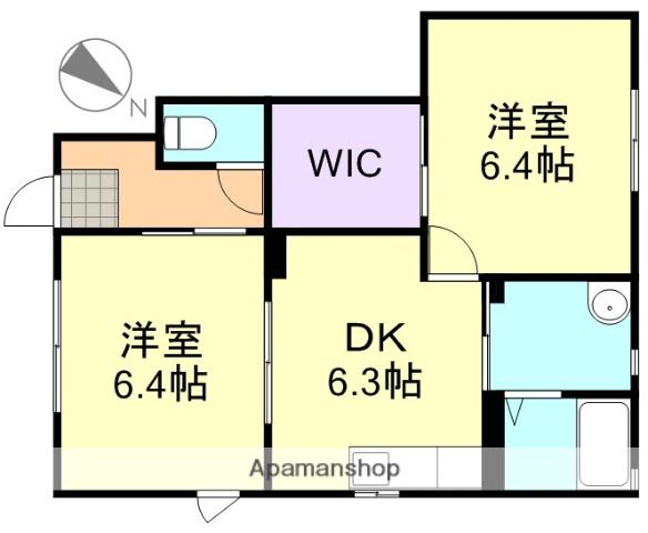 プラセール花華A棟(2DK/1階)の間取り写真