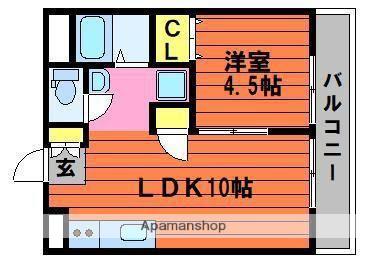 ガーディニアシティⅡ(1LDK/1階)の間取り写真