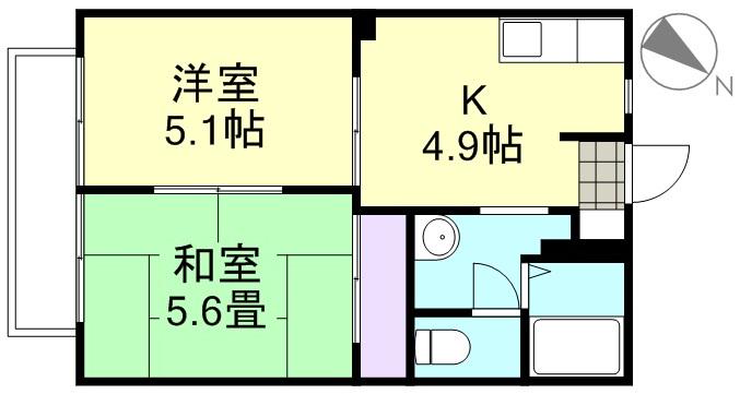 フレグランス96(2K/2階)の間取り写真
