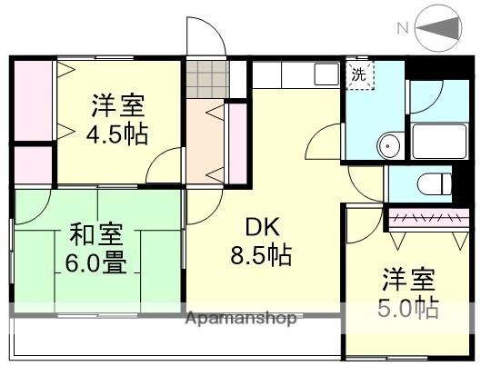 デューク白楽町 I(3DK/1階)の間取り写真