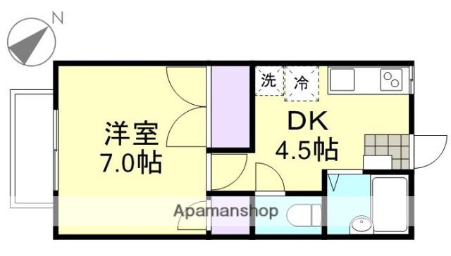小山エビスコーポ (1DK/2階)の間取り写真