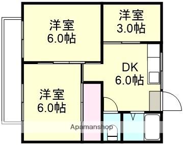 旭コーポB棟(3DK/2階)の間取り写真