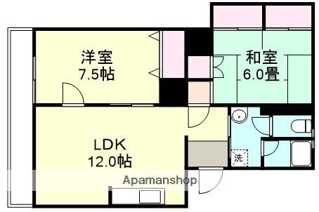 ベルメゾン三宅(2LDK/1階)の間取り写真