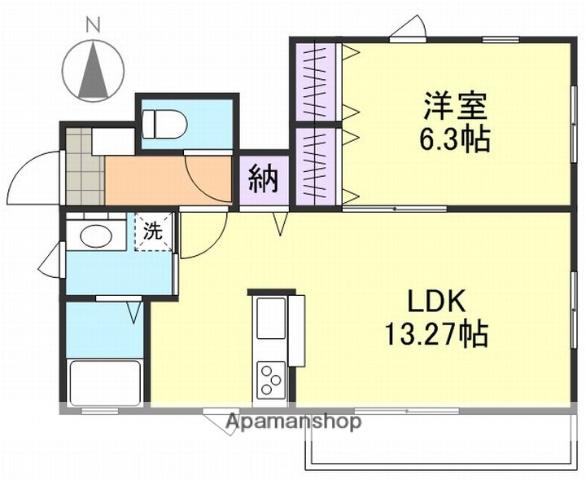 ソレイユ A(1LDK/1階)の間取り写真