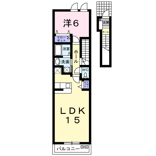 スターオアシス(1LDK/2階)の間取り写真