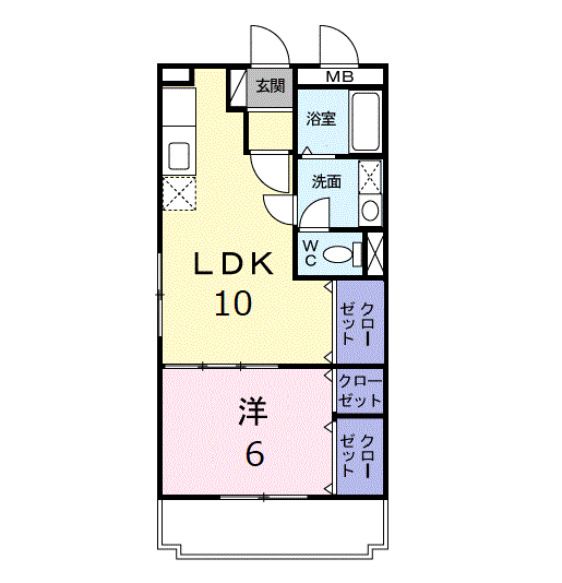 アマービリス(1LDK/1階)の間取り写真