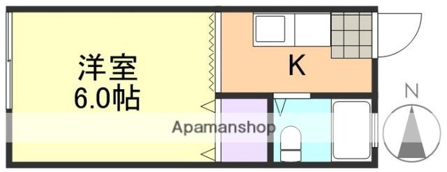 VENT VERT A棟(1K/1階)の間取り写真