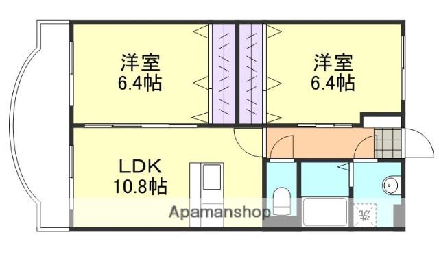 コンフォートⅠ(2LDK/2階)の間取り写真