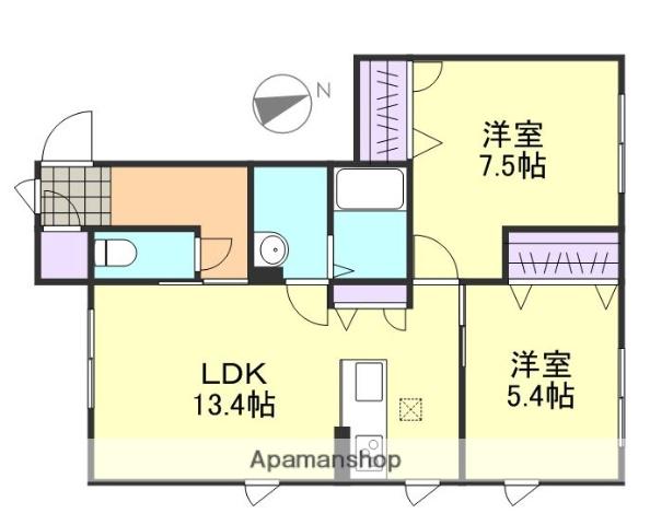 ベルブランシュ(2LDK/1階)の間取り写真