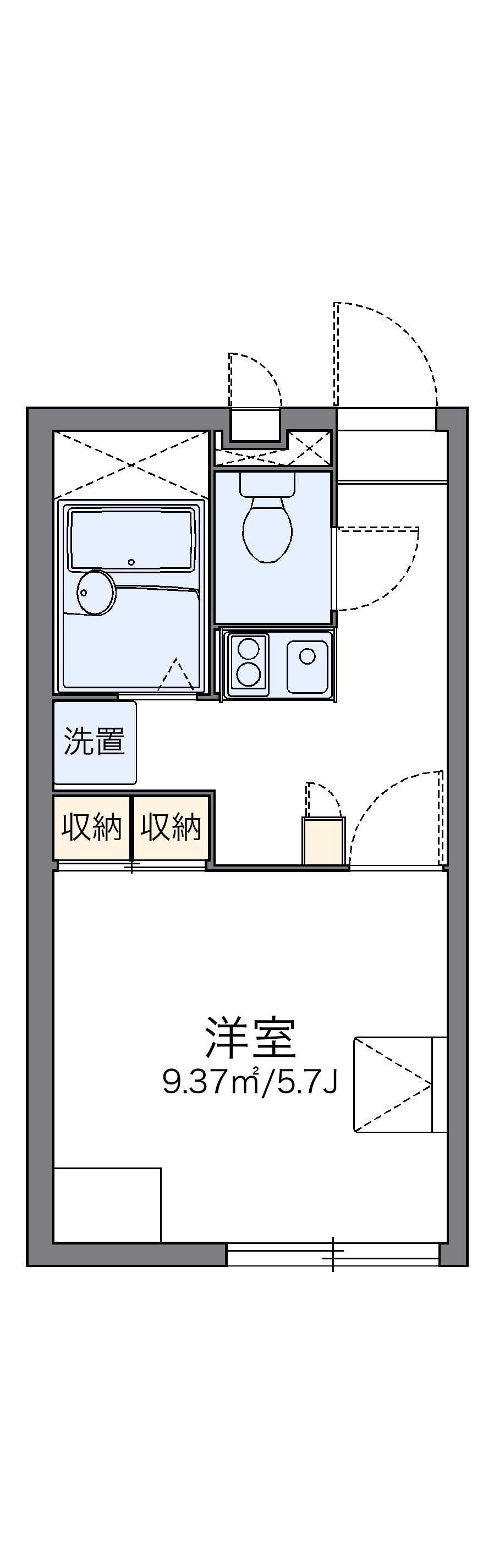 レオパレスマユリカⅣ(1K/2階)の間取り写真
