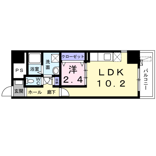 グランツコートⅡ(1LDK/2階)の間取り写真